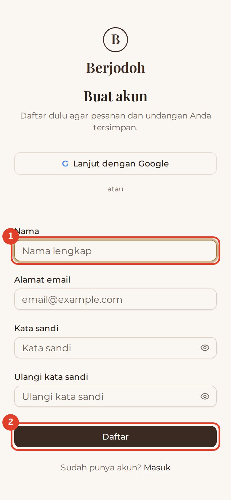 Daftar akun