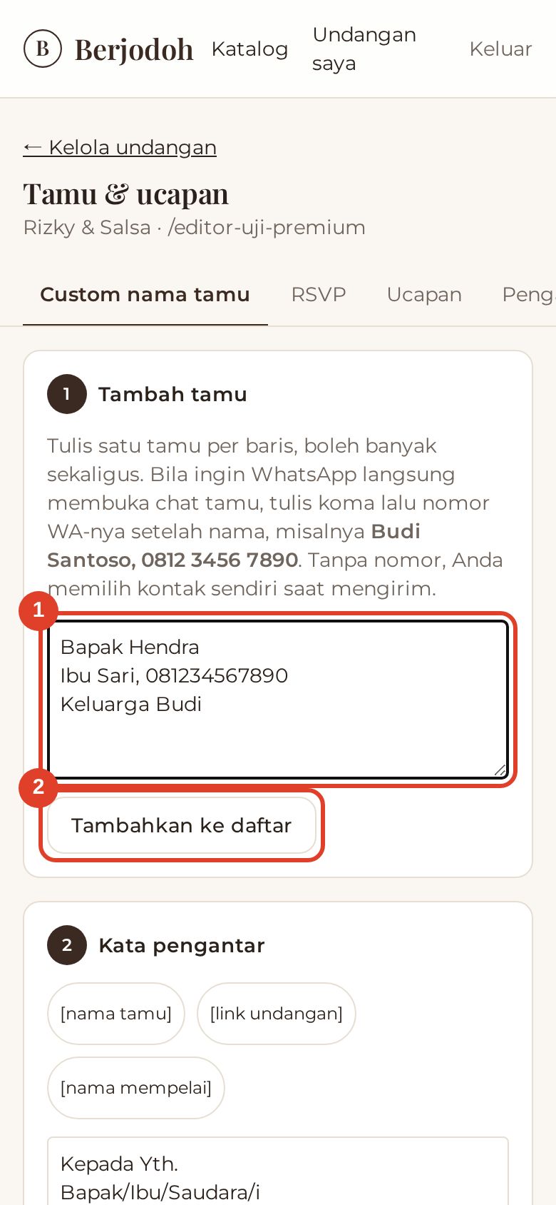 Tambah tamu