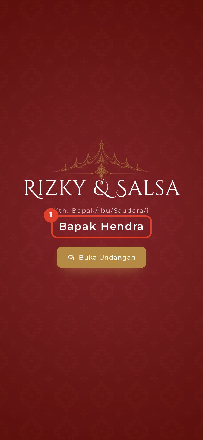 Undangan dengan nama tamu